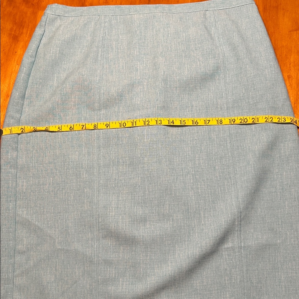 Alfred Dunner Light Blue/Teal Pencil Skirt Professional Career Workwear - Picture 6 of 7